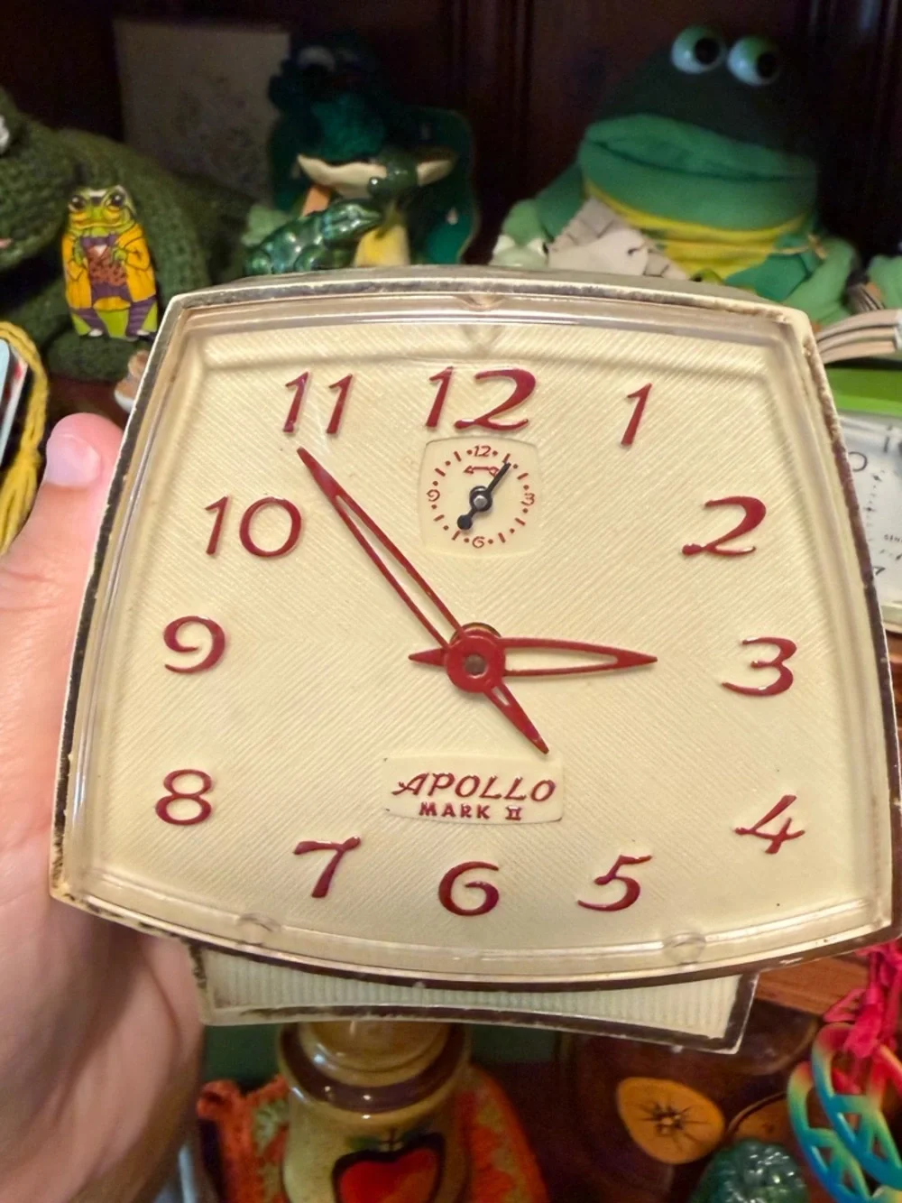 Apollo Cream and Red Vintage Clock